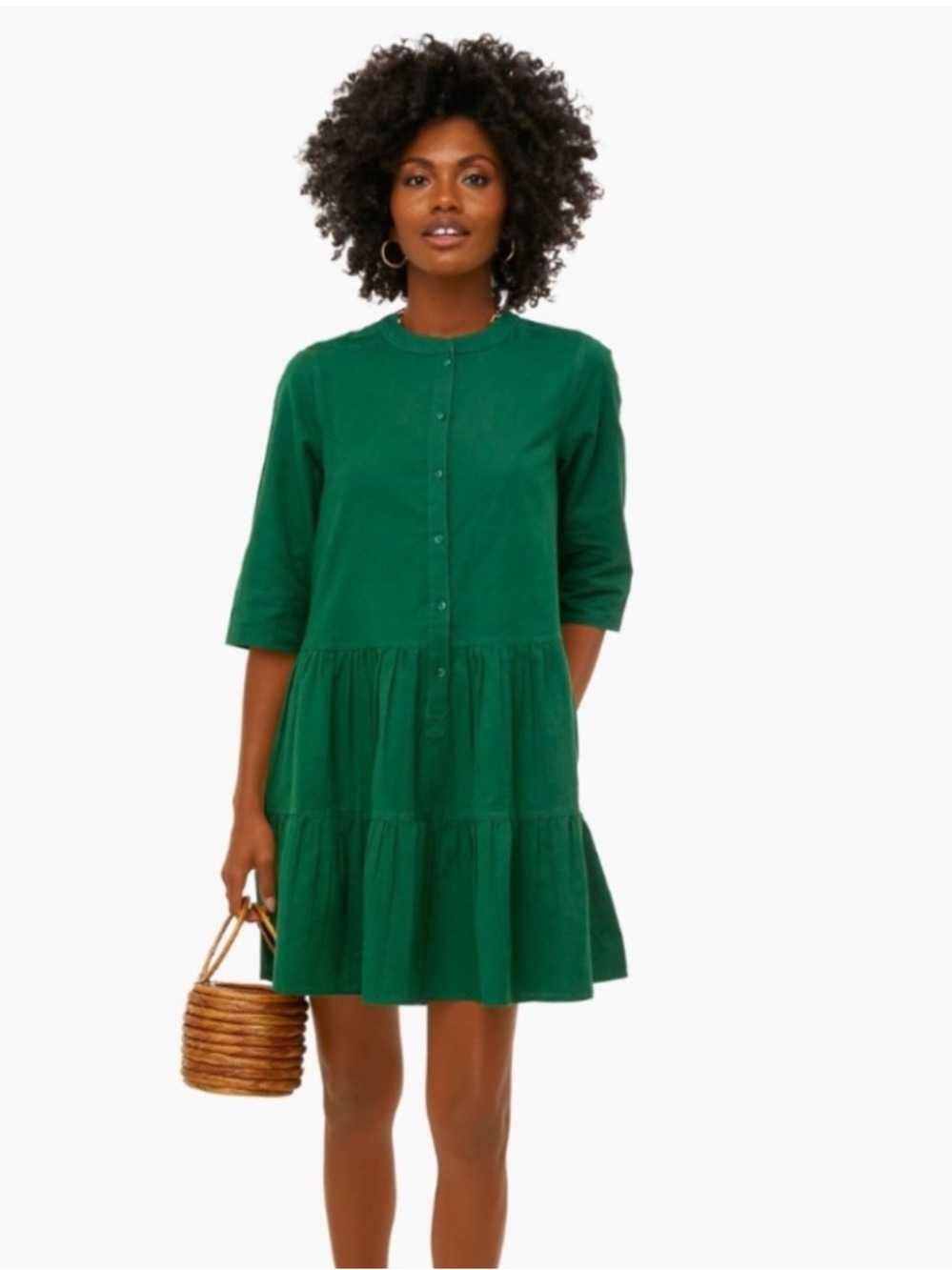 Apiece Apart Maurino Drop Waist Dress in Jadeite